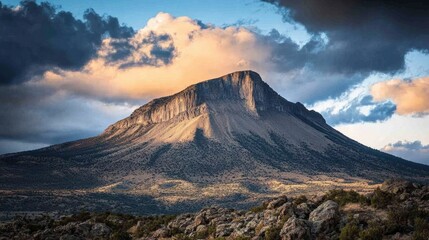 Majestic Mountain Under Dramatic Sky
