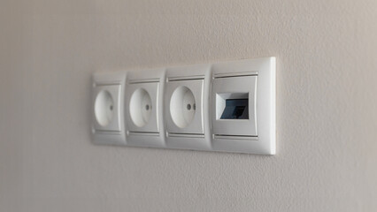 White Electrical Outlets on the Wall