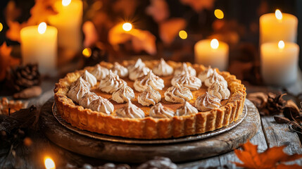 Freshly Baked Pumpkin Pie with Creamy Topping