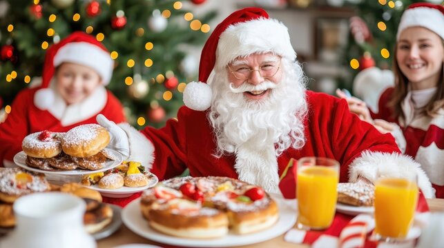 Festive Christmas Breakfast with Santa Claus and Friends