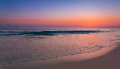Obraz premium Waves on the beach at red sunset