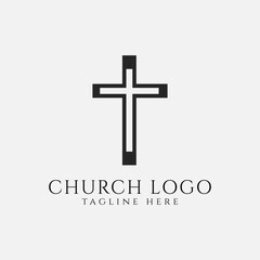 Christian church logo design, religious symbol illustration, Vector 