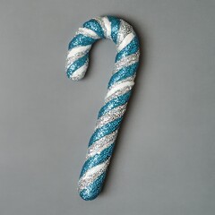 Blue and silver candy cane