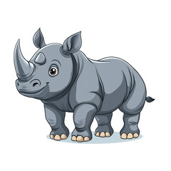 Fototapeta premium Cute Cartoon Rhino Illustration