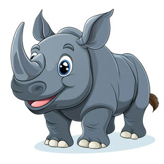 Fototapeta premium Cute Cartoon Rhino