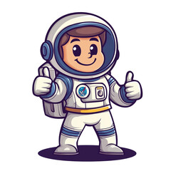 Obraz premium Cute Astronaut Giving Thumbs Up