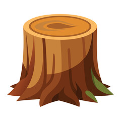 isolated tree stump on white background free vector