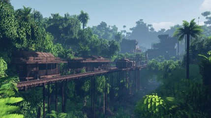 Jungle Station - Remote station surrounded by dense jungle, adding a sense of adventure and mystery.