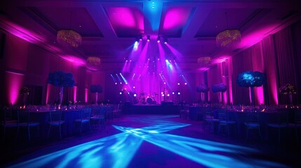 Obraz premium Lighting Effects - Dynamic lighting effects with hues of purple and blue, creating a bold and electrifying vibe.