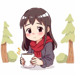 girl with cup of tea
