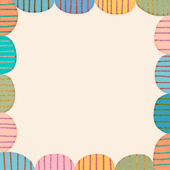 colorful  vintage doodle frame with glitter colored paper. 