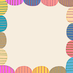 colorful  vintage doodle frame with glitter colored paper. 