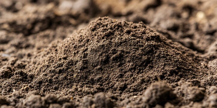 Closeup of Dark Brown Soil Texture - Photo