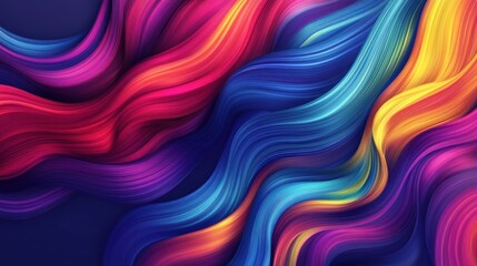 Obraz premium Long wavy hair in diverse, vibrant colors, showcasing unique shades and styles; modern design concept for colorful hair advertisement