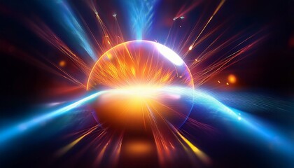 Colorful waves radiating from a glowing sphere Innovative ideas