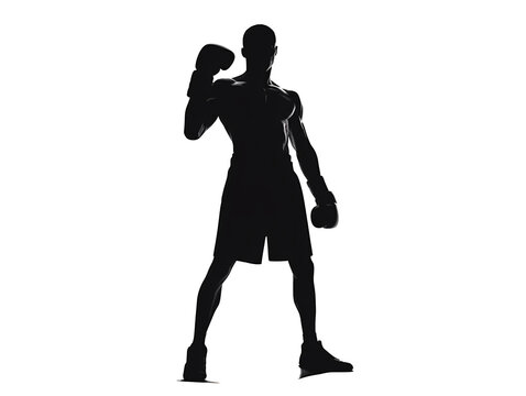 recommend clip art: a silhouette of a man wearing boxing gloves