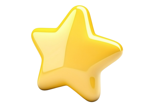 a yellow star with a white background