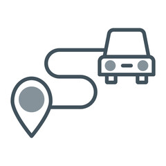 Driving Route Vector Icon Design