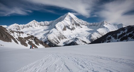 Obraz premium Snow capped mountain background for an adventurous expansive outdoor feel