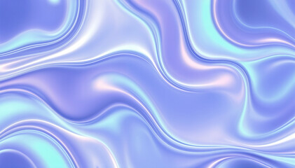 Naklejka premium Holographic abstract wallpaper. Wavy light blue and pink abstract background with iridescent effect. Perfect for designs needing colorful and dreamy backdrop.