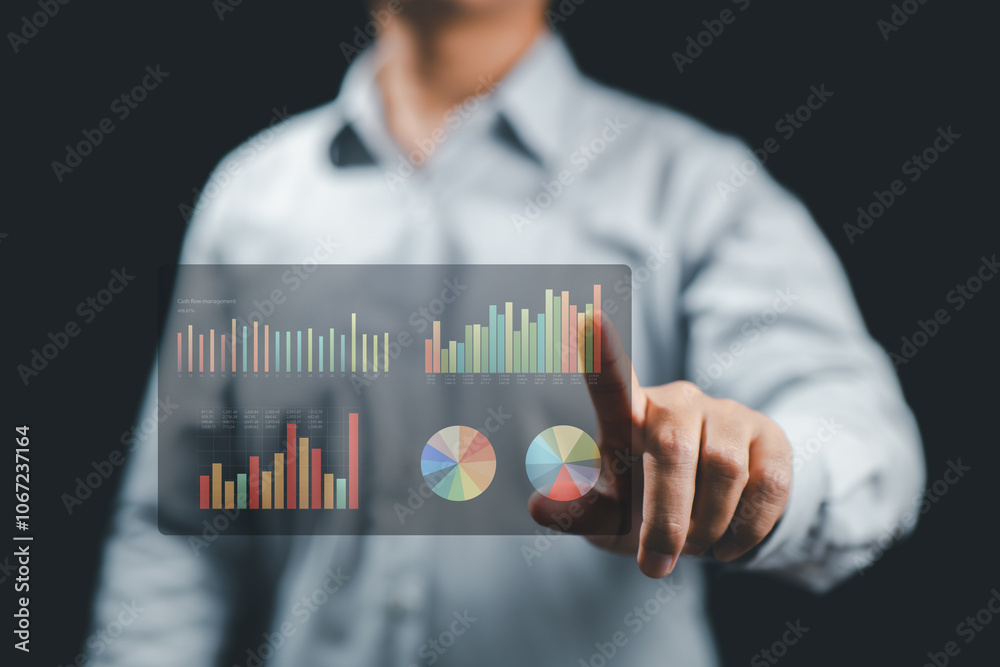 Aufkleber Visualization of Business Metrics - Engaging in strategic planning through real-time data visualization.