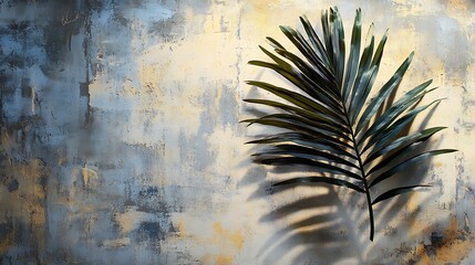 Fototapeta premium Explore the beauty of tropical greenery against textured walls