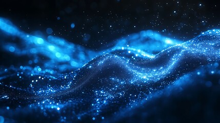 Explore the mystical depths of glowing blue waves