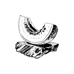 Abstract fruits vector black ink . Modern trendyи minimal style. Exotic Healthy Food. Hand drawn design for wallpaper, wall decor, print, postcard, cover, template, banner.