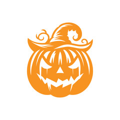 Flat pumpkin design logo illustrations vector template, Pumpkin icon. pumpkin silhouette vector design