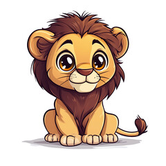 Obraz premium Adorable Cartoon Lion Cub