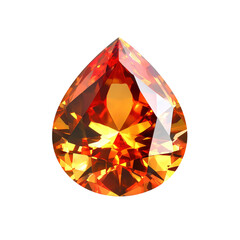 Orange Gemstone Isolated on Transparent Background