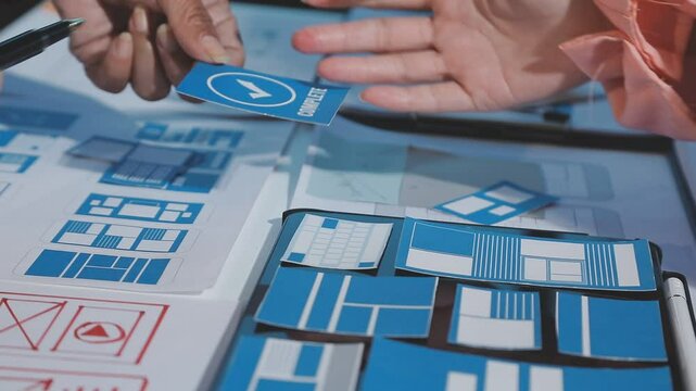 The designer team is designing the uxui system to make the uxui system work well on new phones and support system updates. Website development concept UI UX front end designer