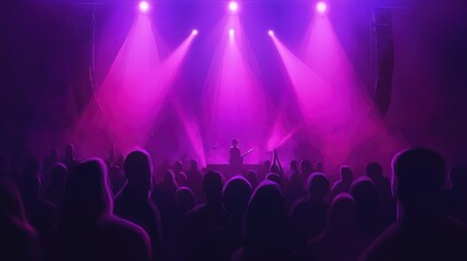 Purple Concert Vibe - Bold purple lights illuminating the concert scene, creating an engaging and colorful vibe.