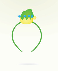 Elf hat  headband. vector illustration
