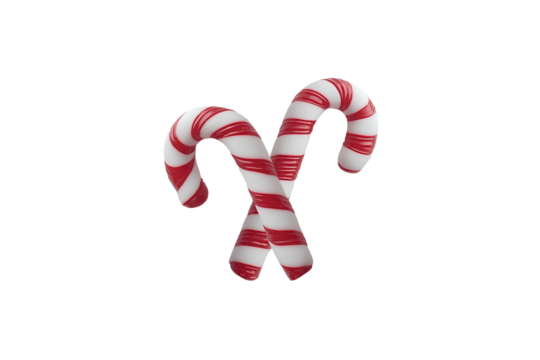 candy canes on transparent background