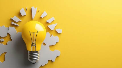 A minimalist lightbulb shines from a globe, symbolizing global bright ideas and innovation.