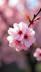 Fototapeta premium Cherry Blossoms Close Up Phone Wallpaper - Beautiful Spring Blooms