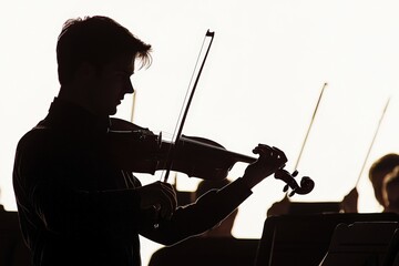Fototapeta premium The conductor's expressive emotion as they connect deeply with the music.
