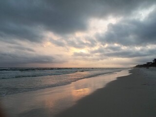 tranquil scene of an empty beach