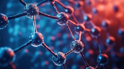 Nanotechnology: A 3D Molecular Structure with Vibrant Colors