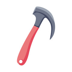 Climbing ice axe in flat design. Alpinism icebreaker and sharp weapon. Vector illustration isolated.