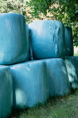 wrapped hay bales