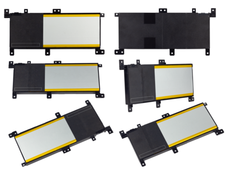 set of laptop battery isolated from the background