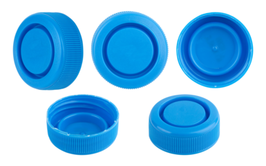 set of wide cap from a plastic bottle, recycling or reusing plastic isolated on background