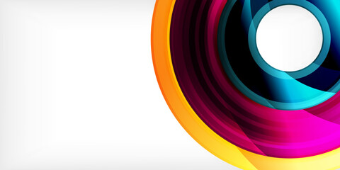 Bright colorful circles with light effects. Abstract background