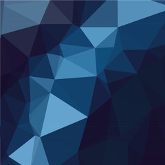 Abstract geometric background with blue and dark blue triangles.