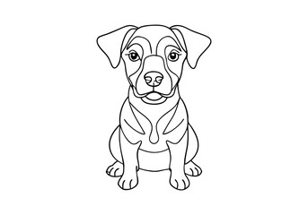 Fototapeta premium Continuous Line Art of a Cute Dog – Minimalist Pet Illustration for Animal Lovers