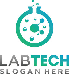 Connection Chemical flask icon Thin line flat illustration
