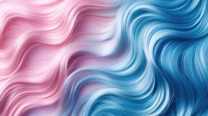 Fototapeta premium Soft gradient colors in long wavy hair, capturing vibrant and pastel tones for an eye-catching fashion concept