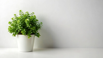 White background delicate ceramic vase and flower.